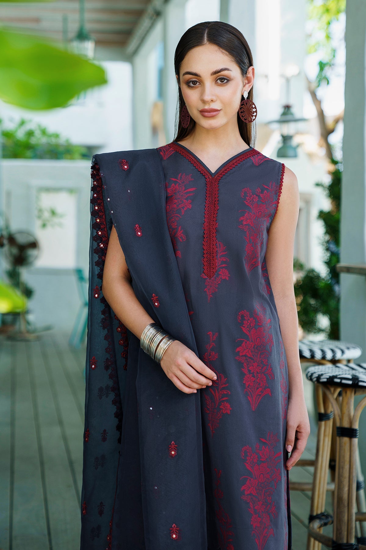 EMBROIDERED JACQUARD LAWN SF-567