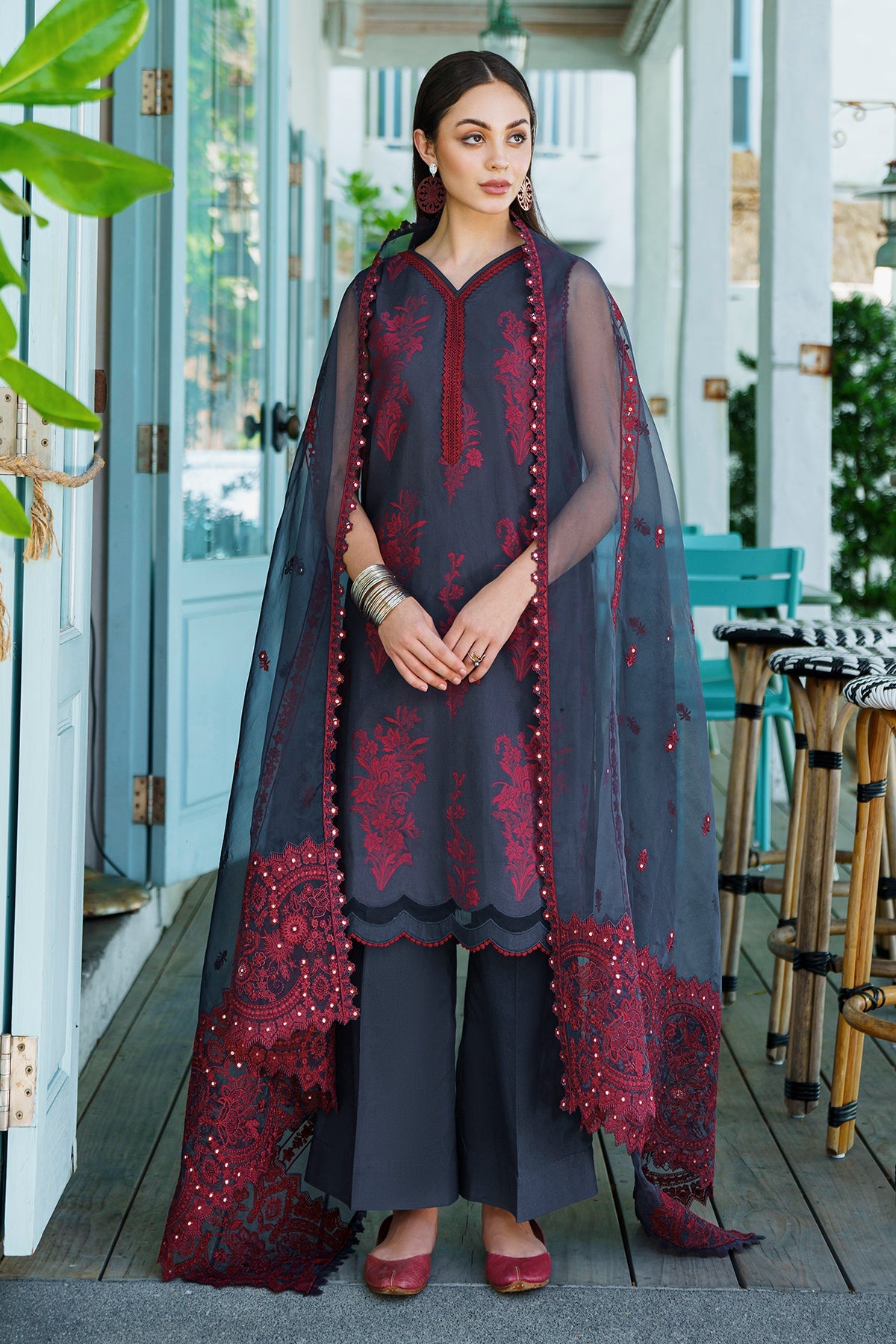 EMBROIDERED JACQUARD LAWN SF-567