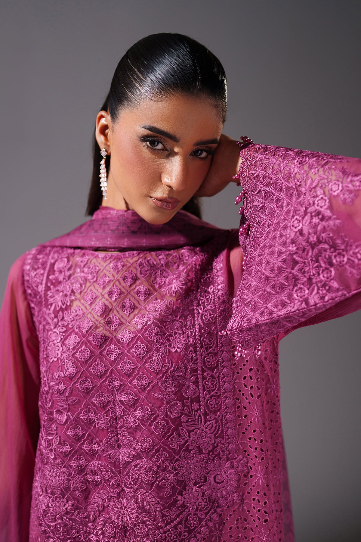 EMBROIDERED CHIFFON PR-1242