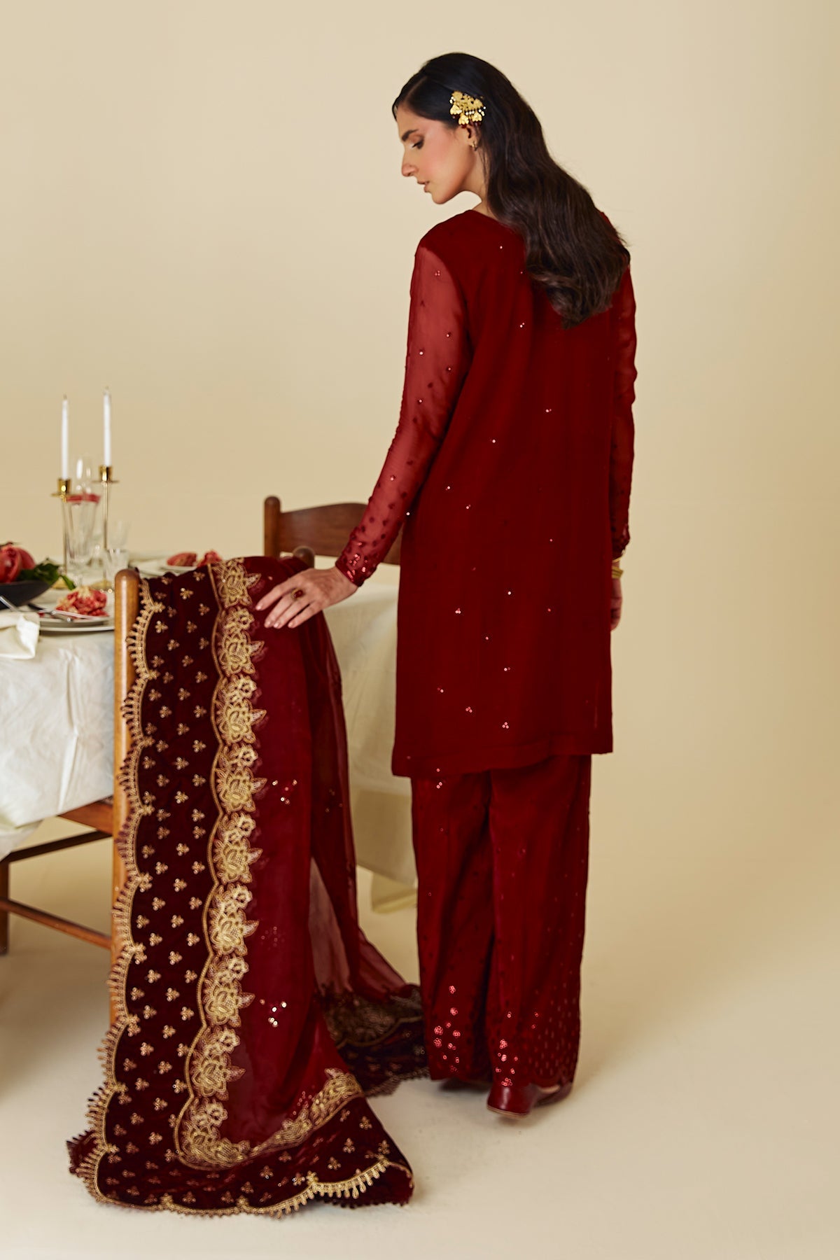 EMBROIDERED CHIFFON SF-258