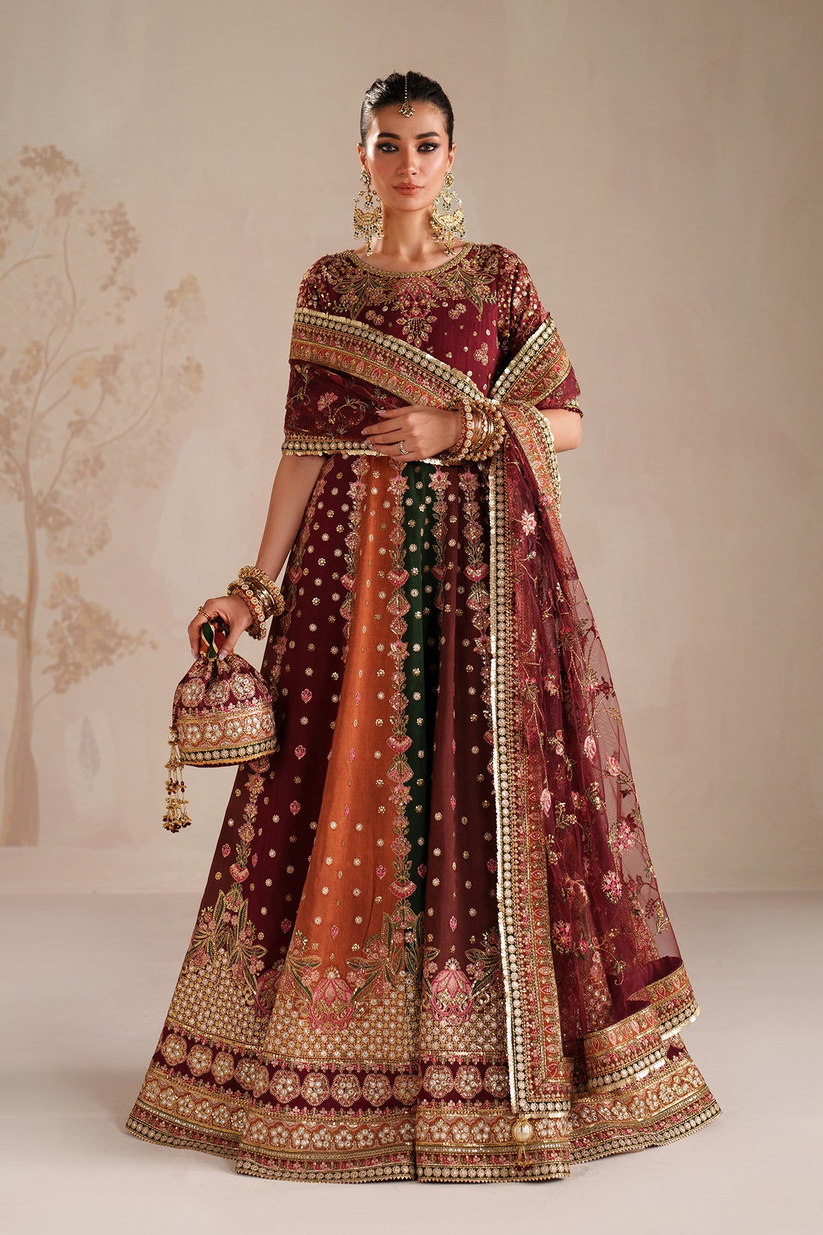 EMBROIDERED RAW SILK UF-4366