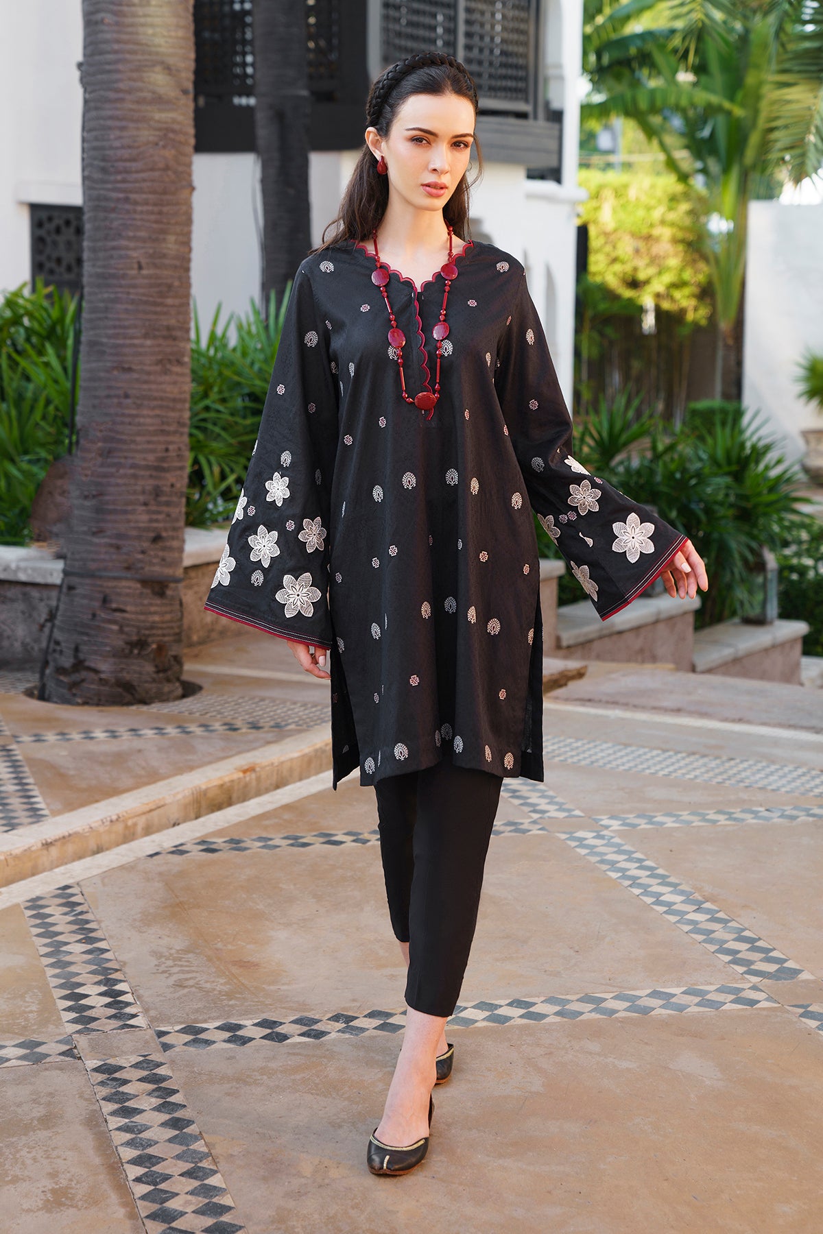 Buy WEST LINE WOMEN black floral print chiffon top Online in Pakistan On   at Lowest Prices | Cash On Delivery All Over the Pakistan