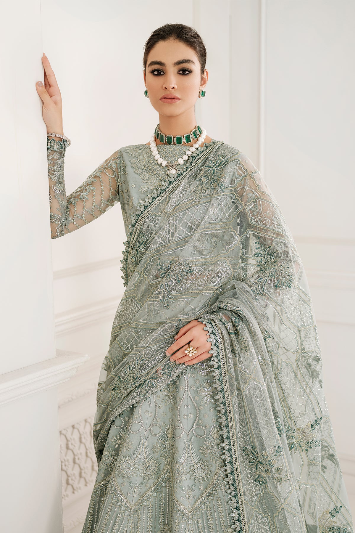 EMBROIDERED NET CH10-05 STITCHED