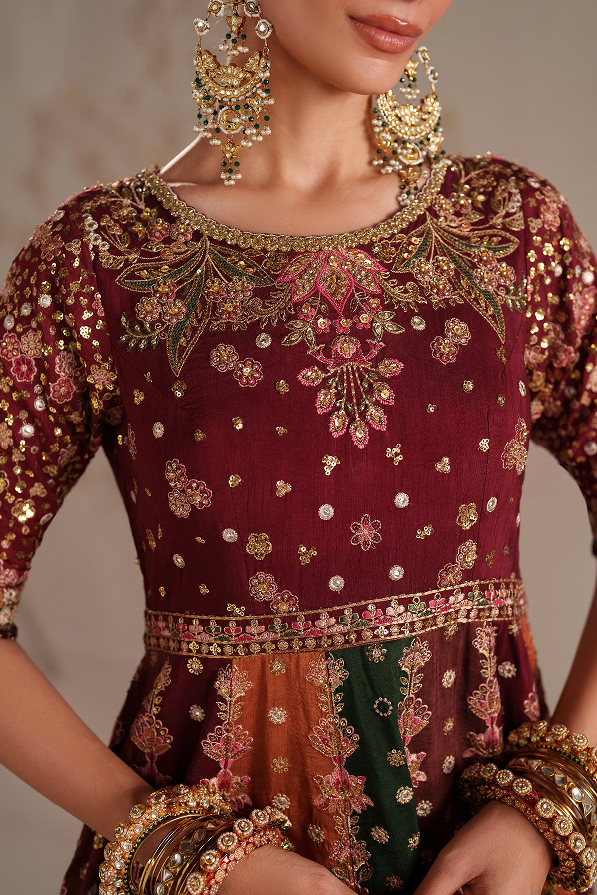 EMBROIDERED RAW SILK UF-4366