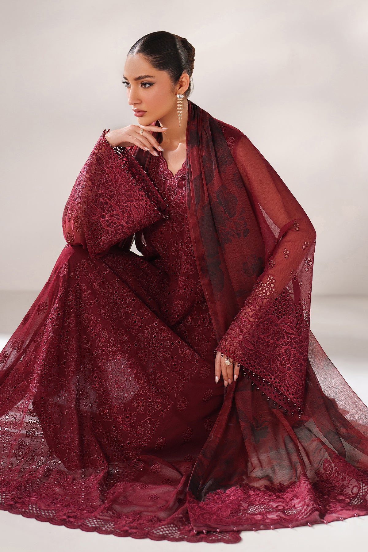 EMBROIDERED CHIFFON PR-1245