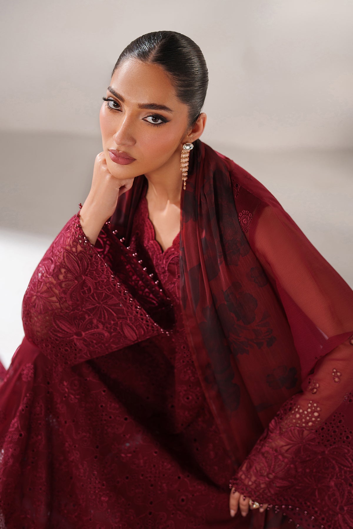 EMBROIDERED CHIFFON PR-1245