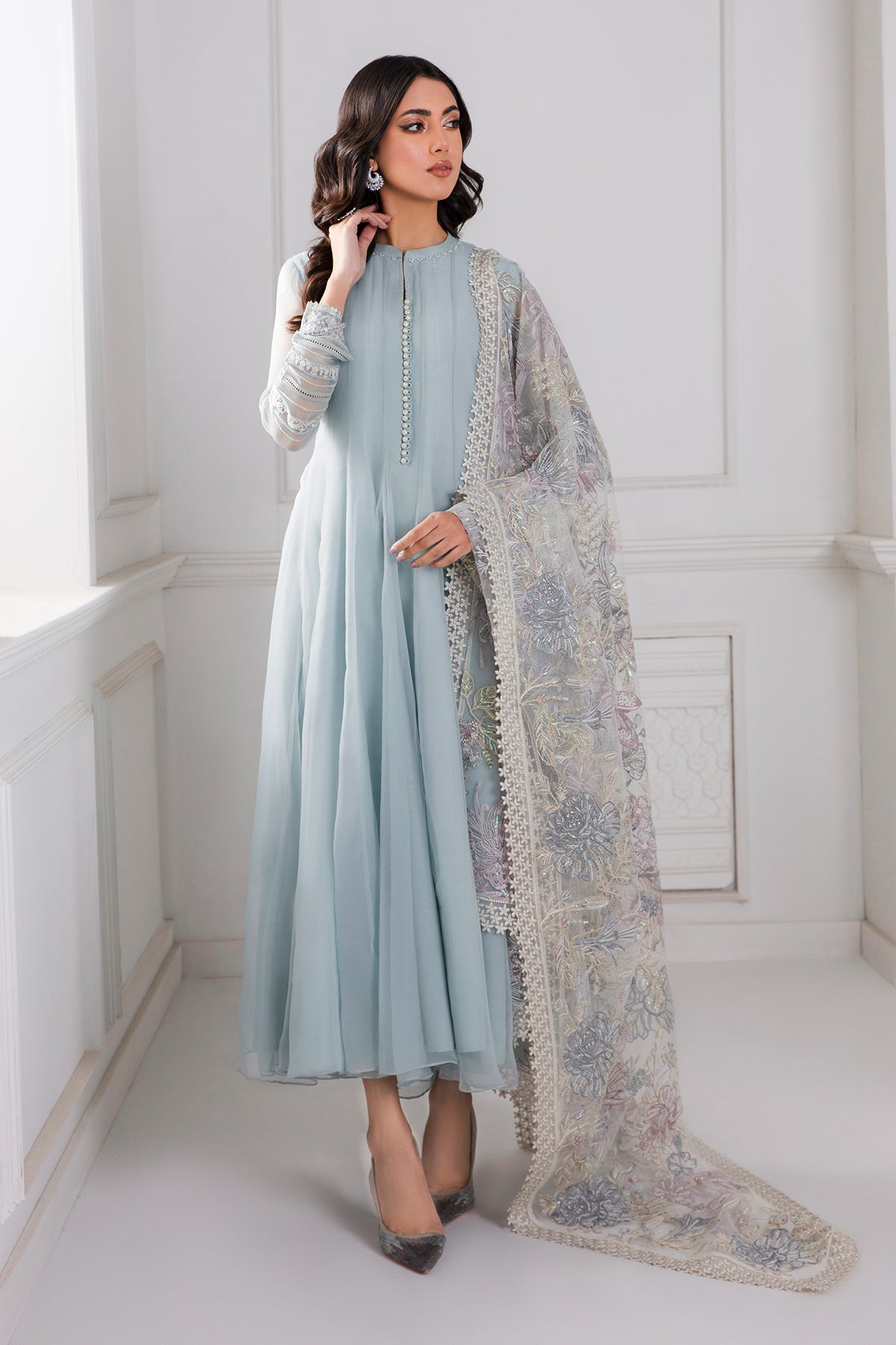 EMBROIDERED CHIFFON PR-746