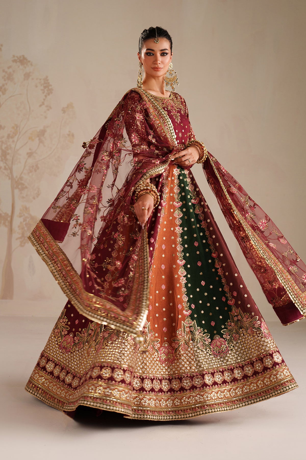 EMBROIDERED RAW SILK UF-4366