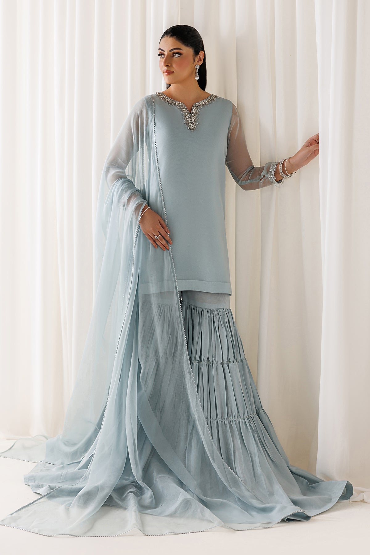 EMBROIDERED CHIFFON EN-1294