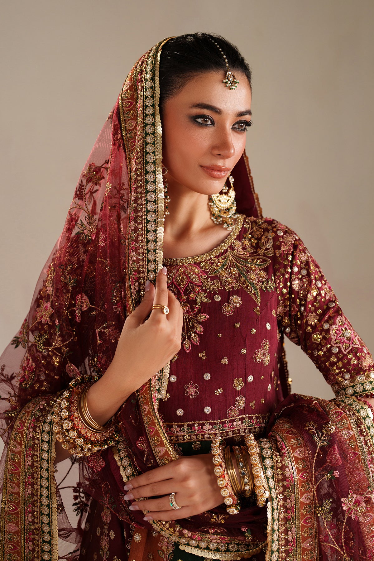 EMBROIDERED RAW SILK UF-4366