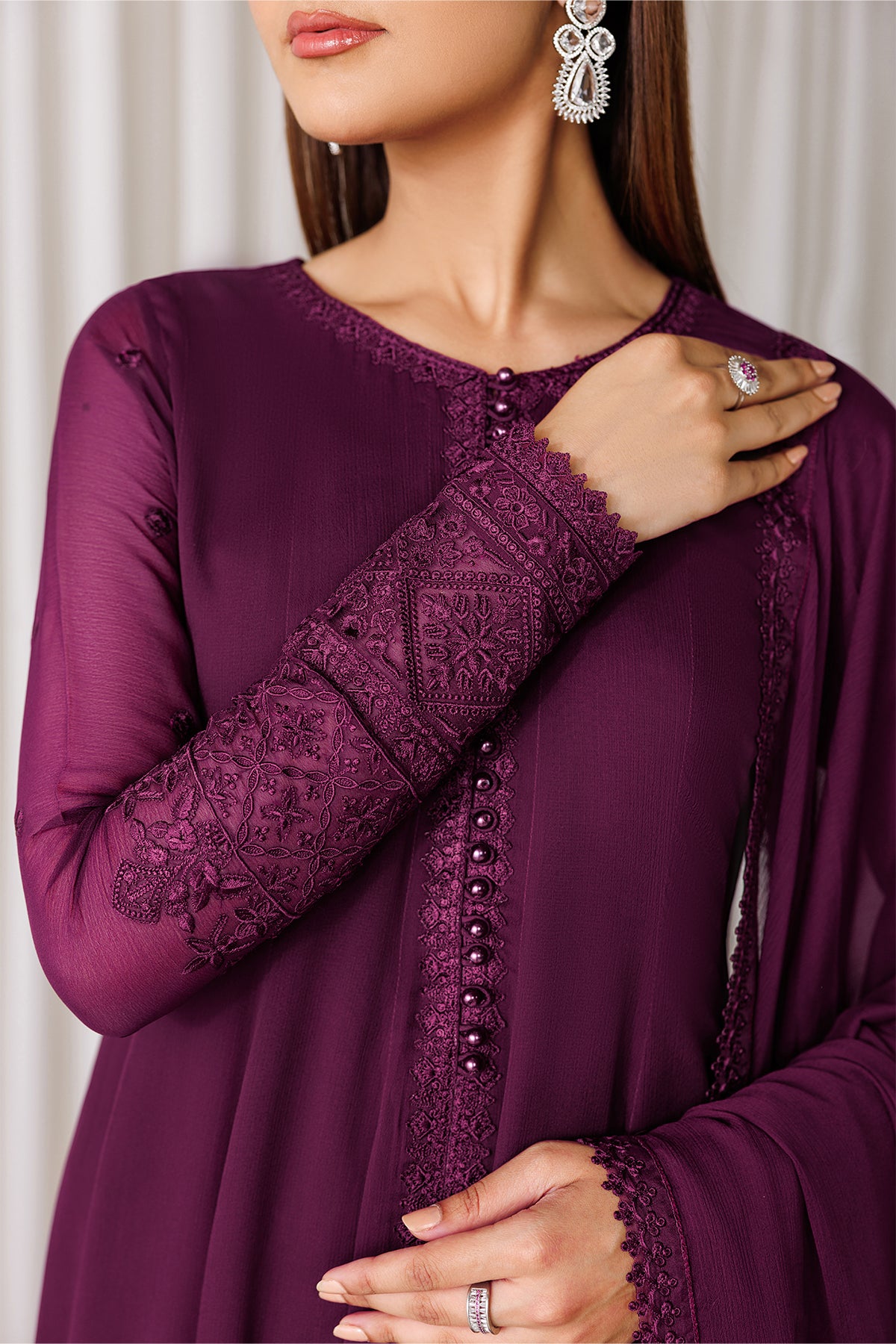 EMBROIDERED CHIFFON EN-1296