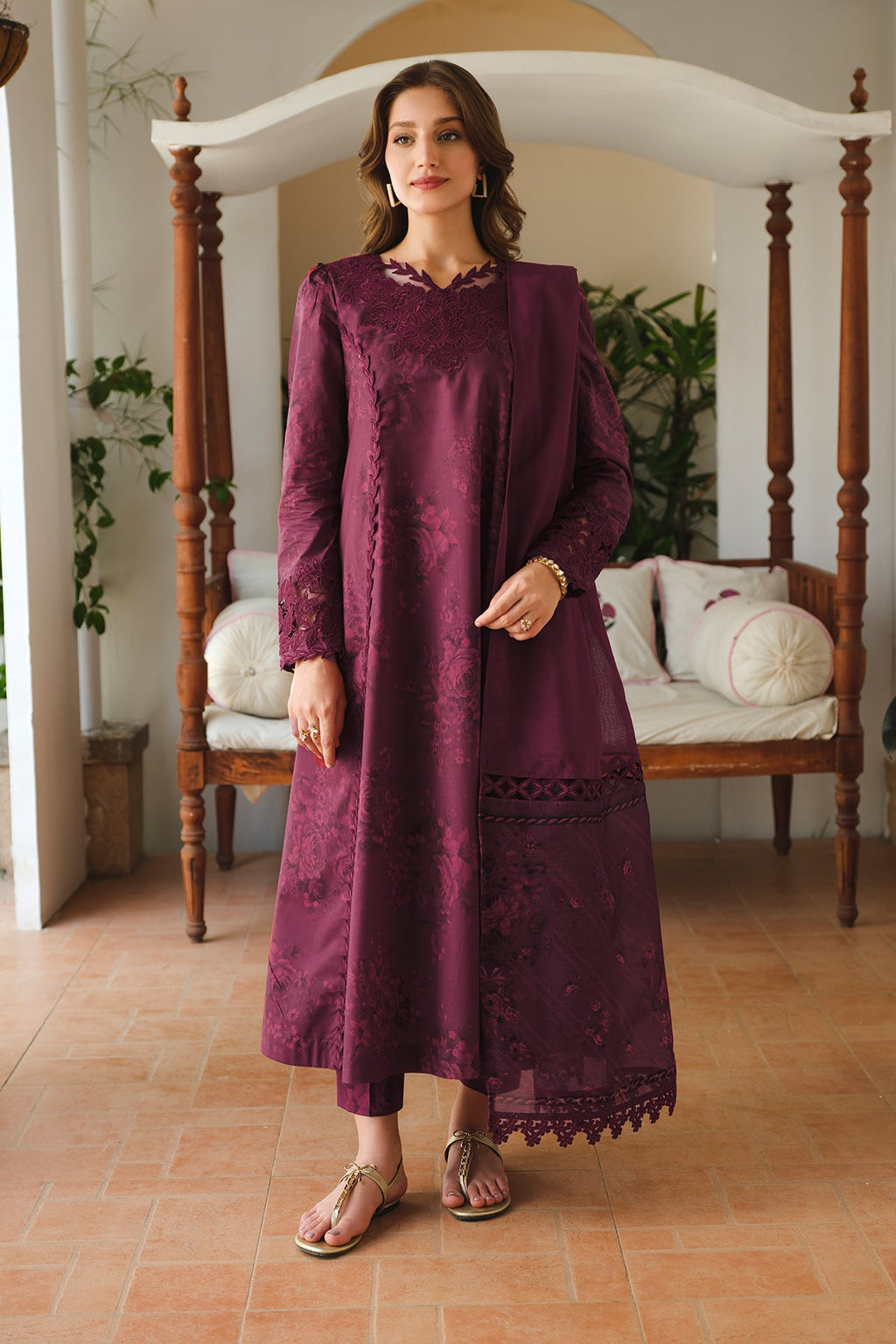 Baroque EMBROIDERED PRINTED LAWN SF-645, view 1