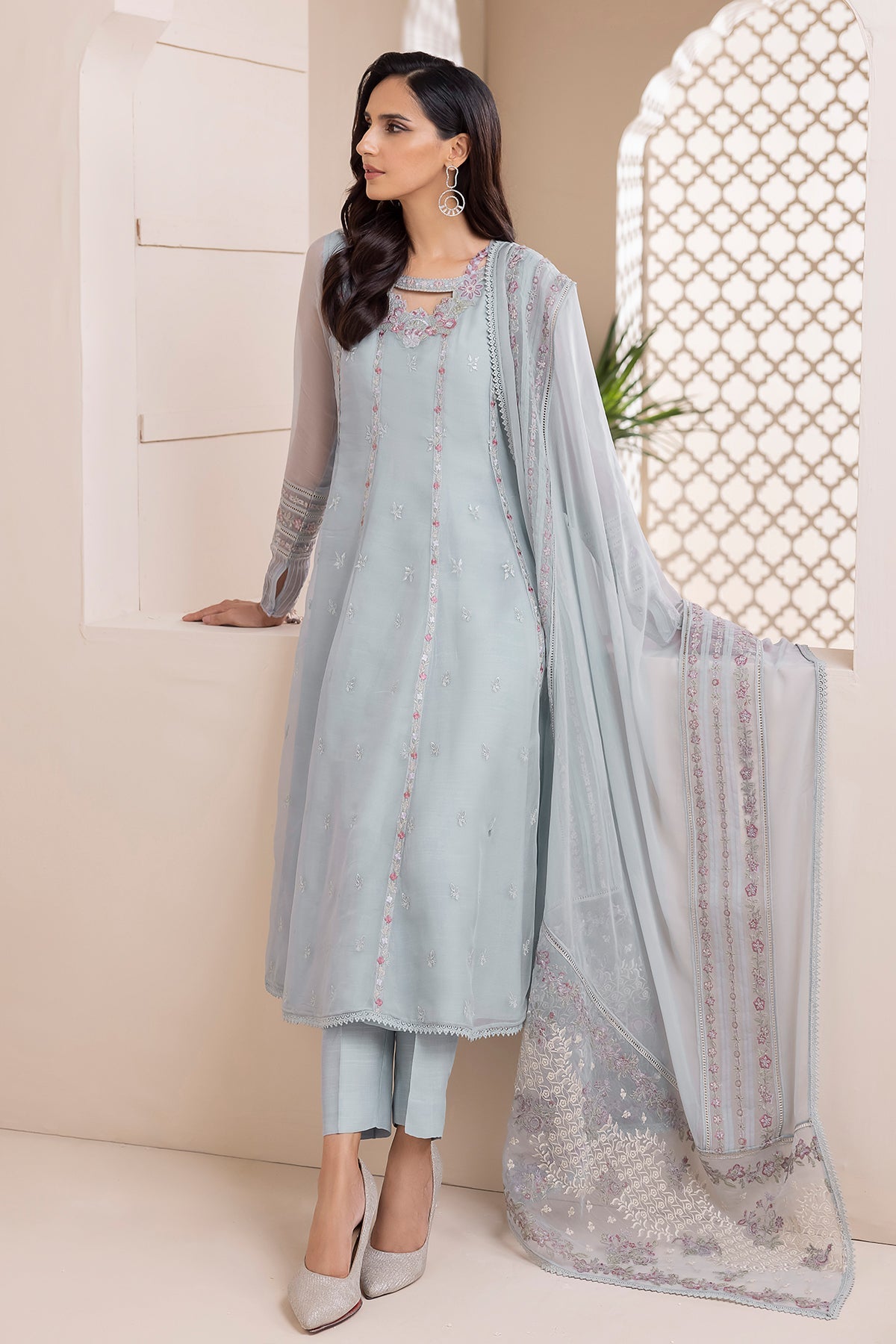 EMBROIDERED CHIFFON SF-419