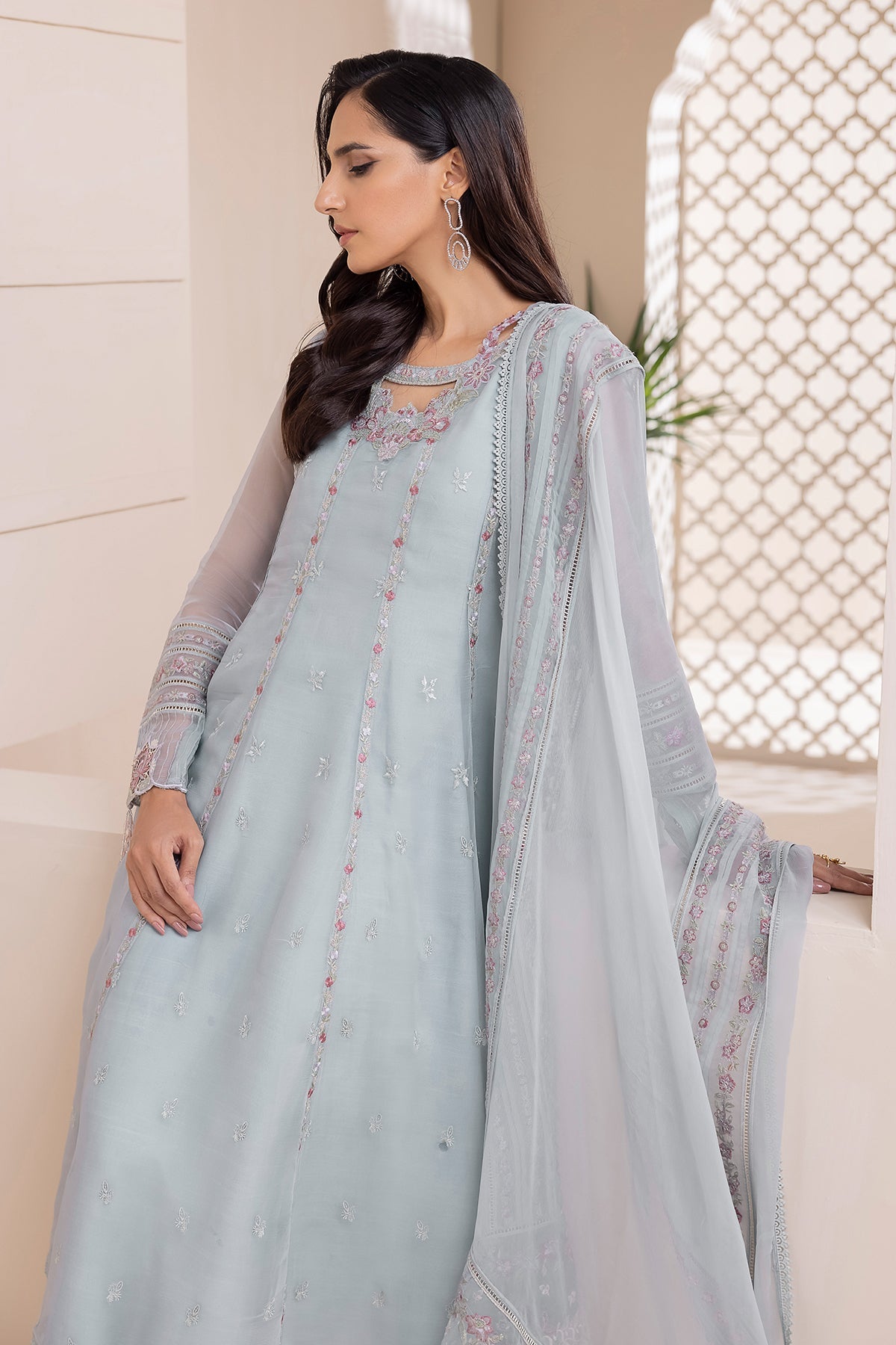 EMBROIDERED CHIFFON SF-419