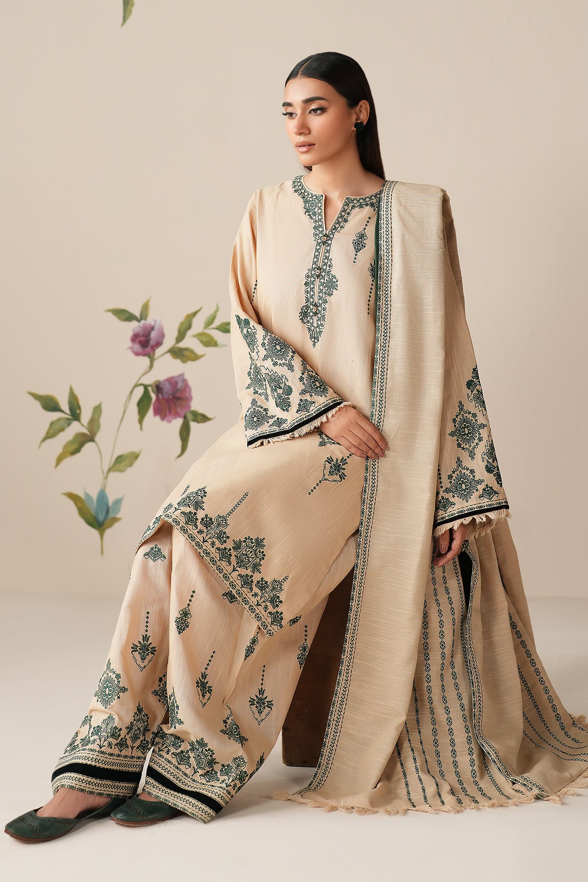 EMBROIDERED KHADDAR UF-4305