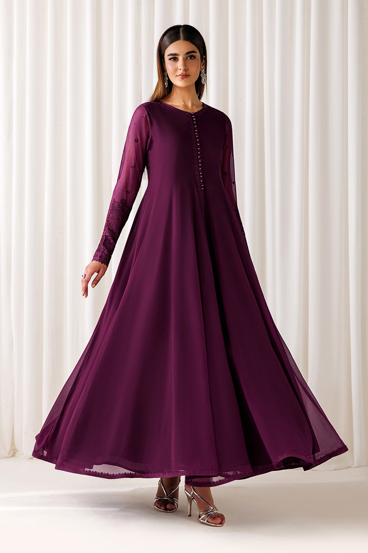 EMBROIDERED CHIFFON EN-1296