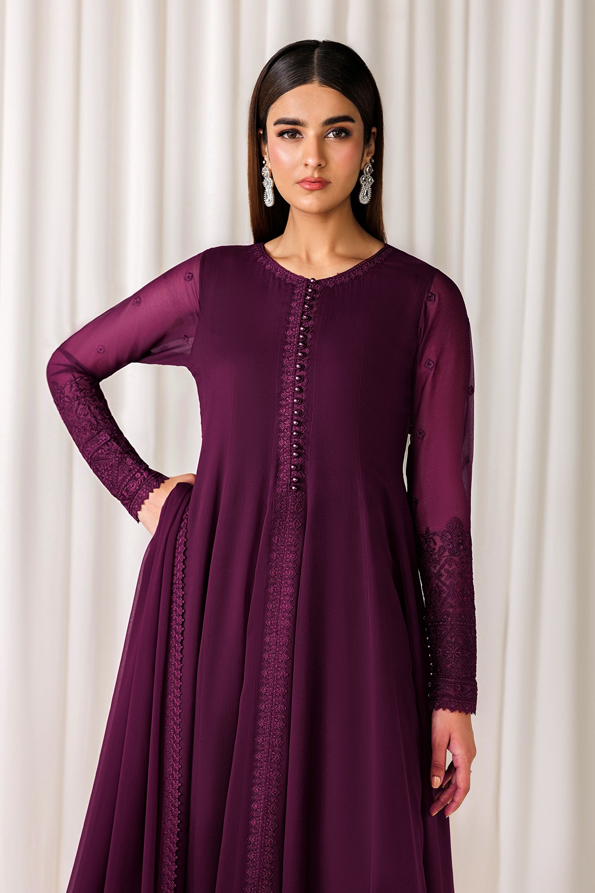 EMBROIDERED CHIFFON EN-1296