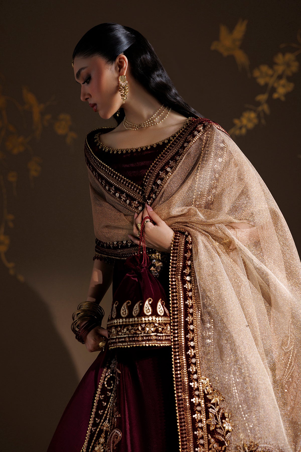 EMBROIDERED VELVET UF-4548