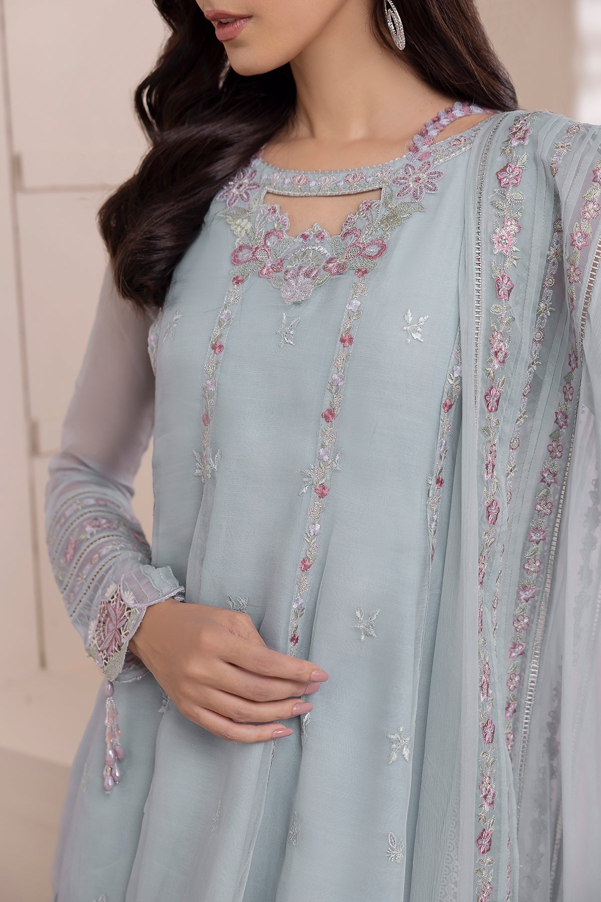 EMBROIDERED CHIFFON SF-419