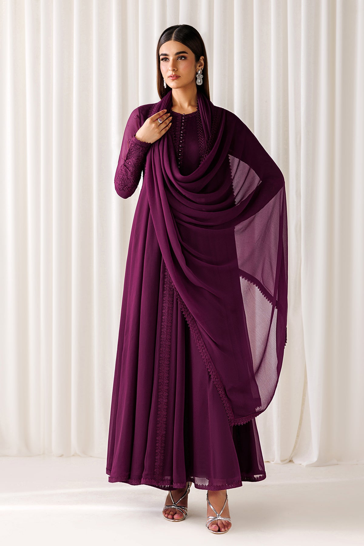 EMBROIDERED CHIFFON EN-1296
