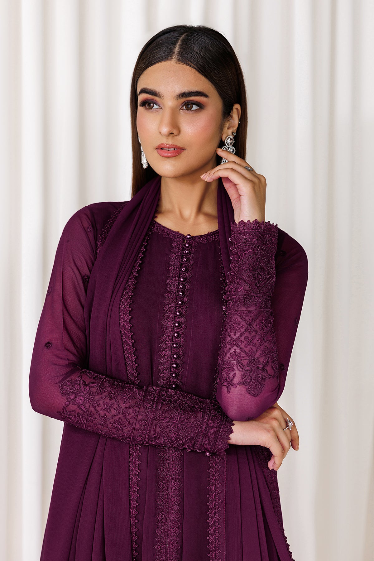 EMBROIDERED CHIFFON EN-1296
