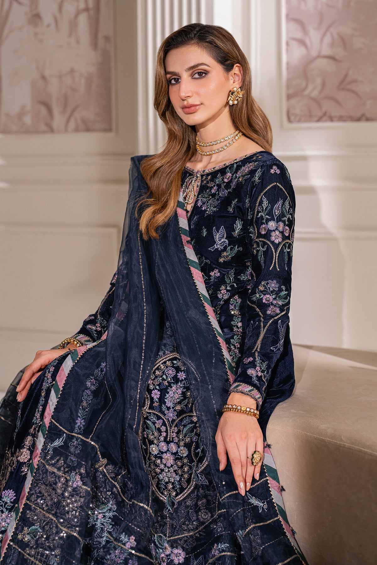 EMBROIDERED VELVET UF-751