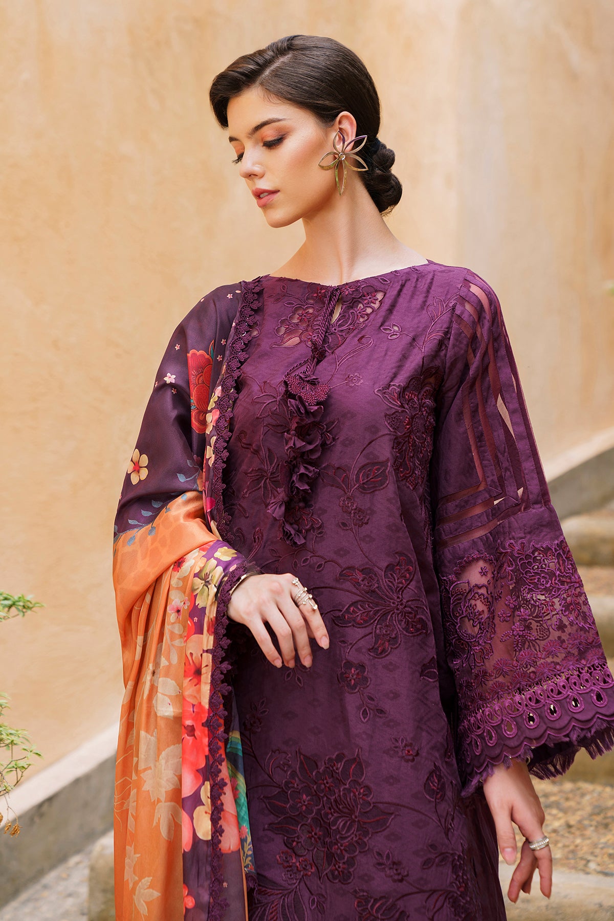 EMBROIDERED JACQUARD LAWN  SL12-D04