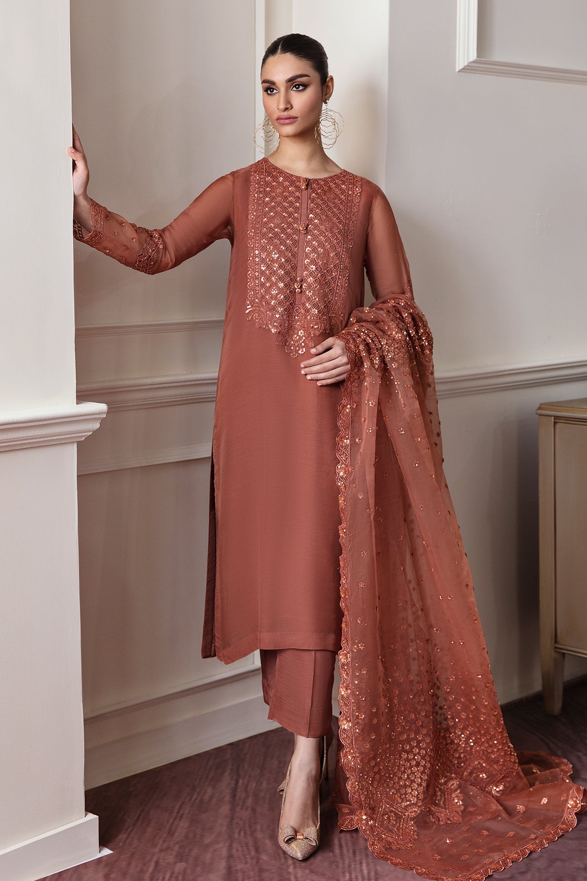 EMBROIDERED CHIFFON SF-296