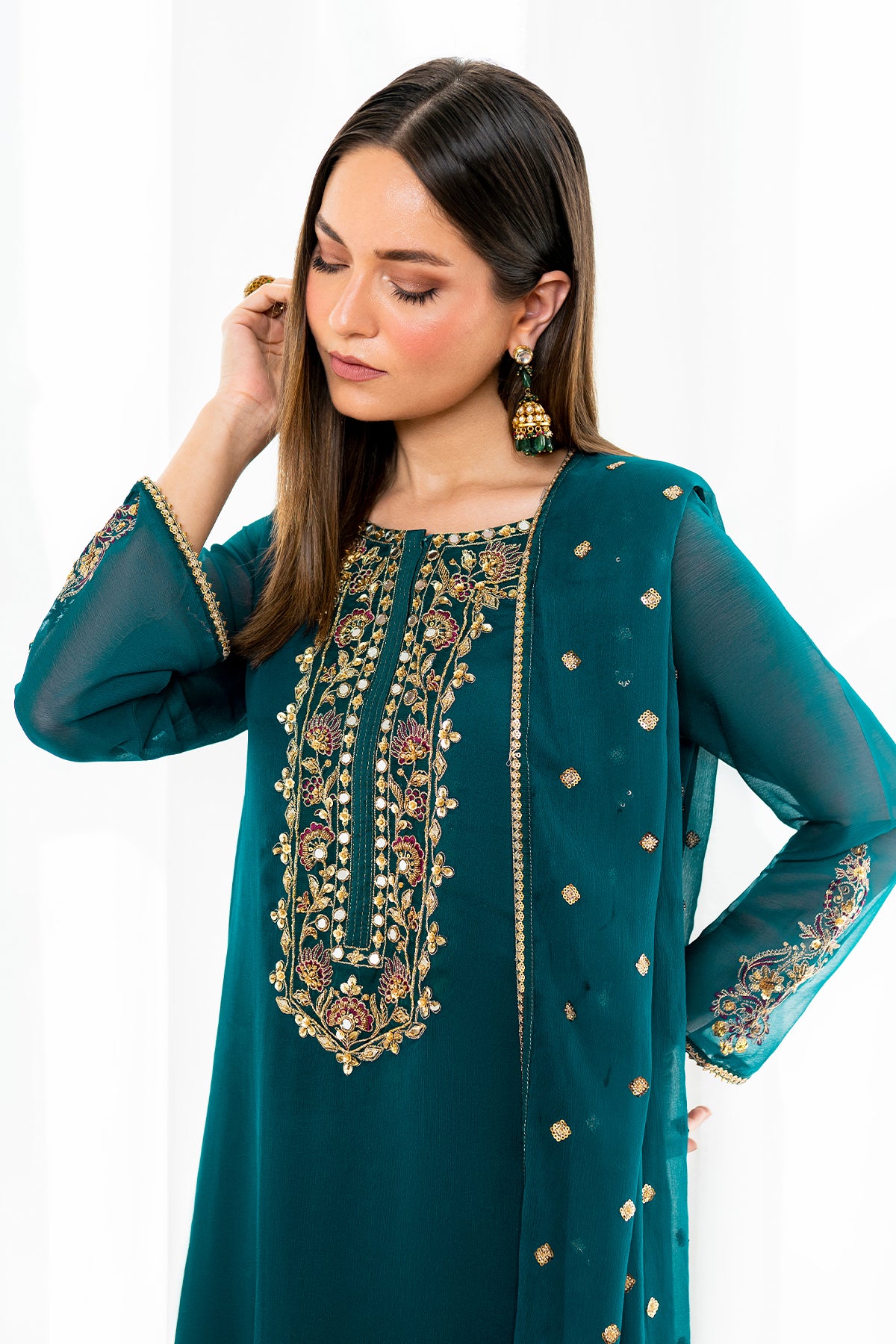 EMBROIDERED CHIFFON PR-982