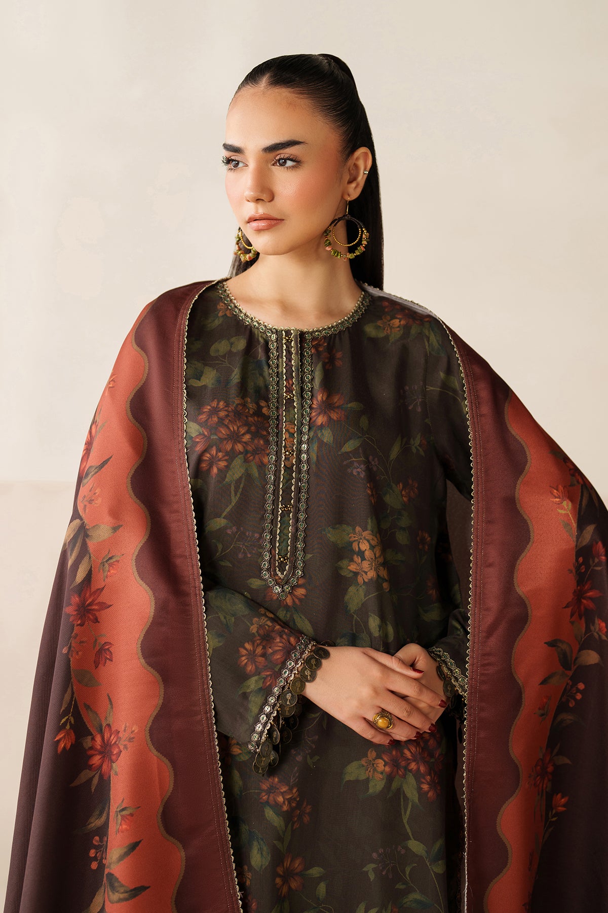 EMBROIDERED VISCOSE SILK UF-4279