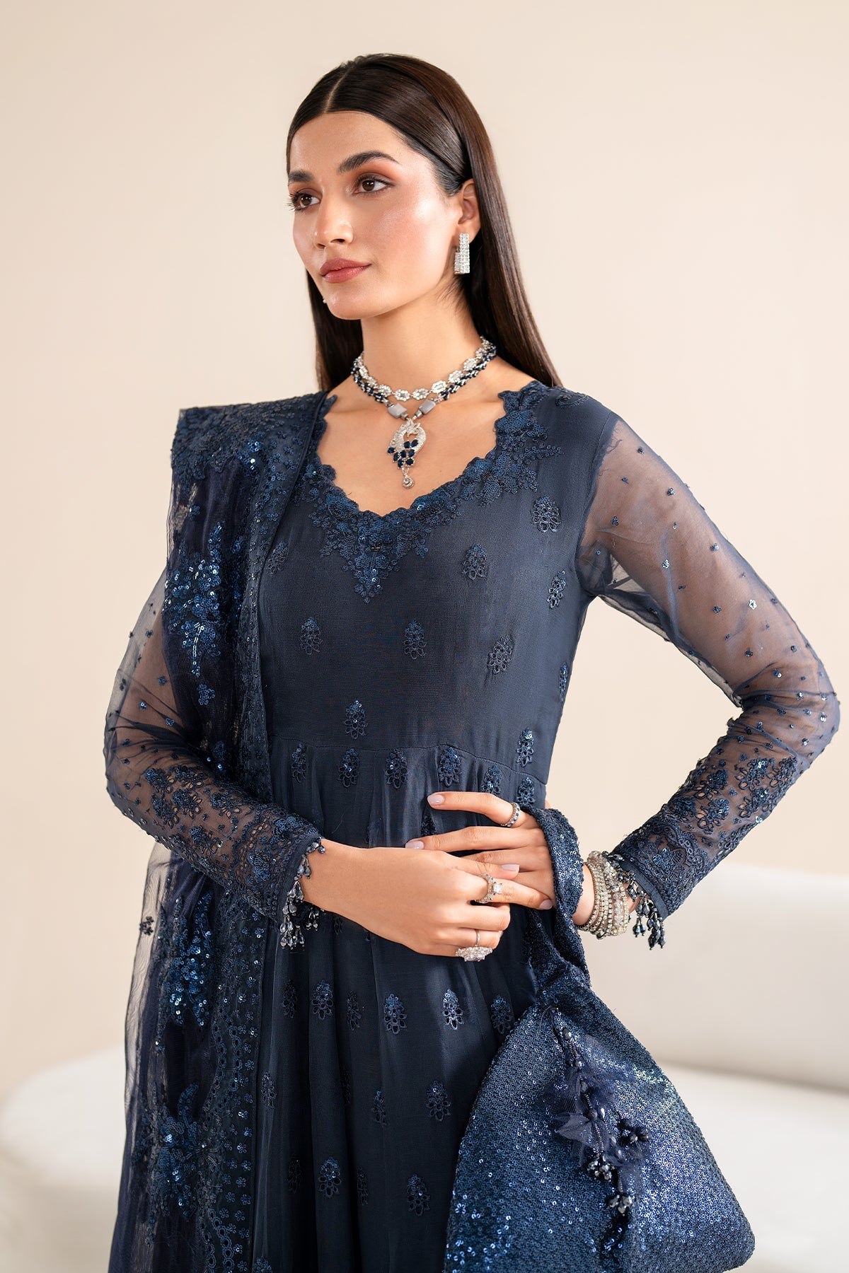 EMBROIDERED CHIFFON SF-617