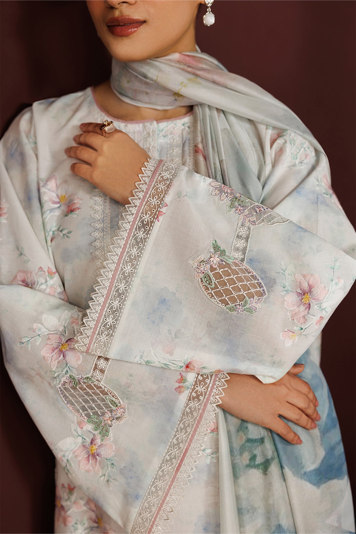 EMBROIDERED PRINTED LAWN PR-1266