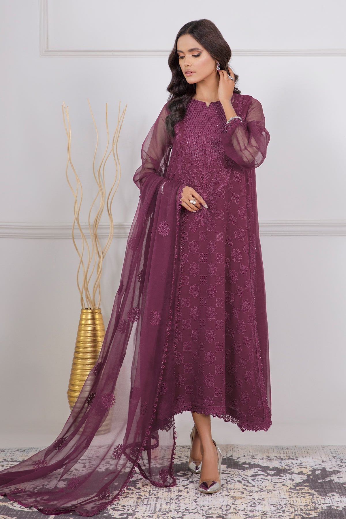 EMBROIDERED CHIFFON SF-337