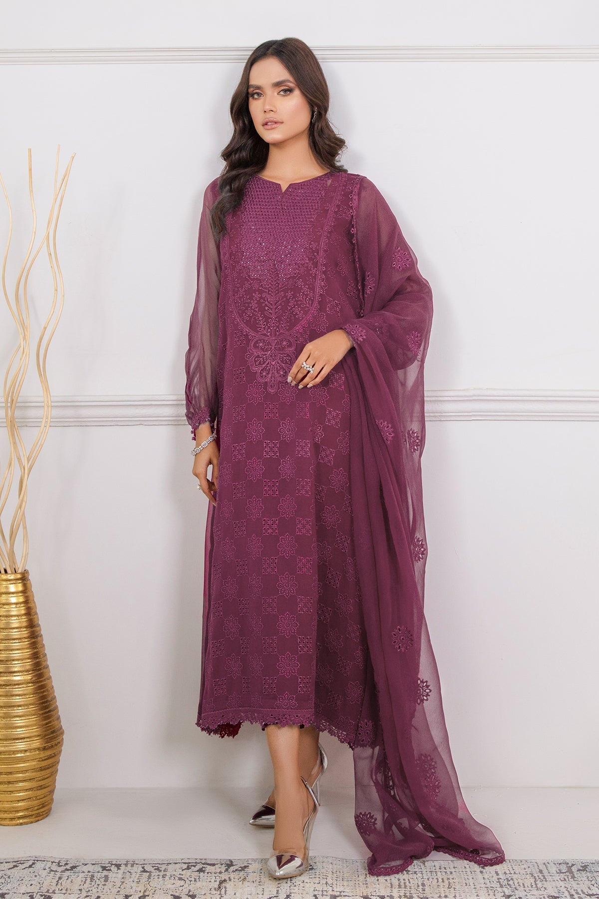 EMBROIDERED CHIFFON SF-337