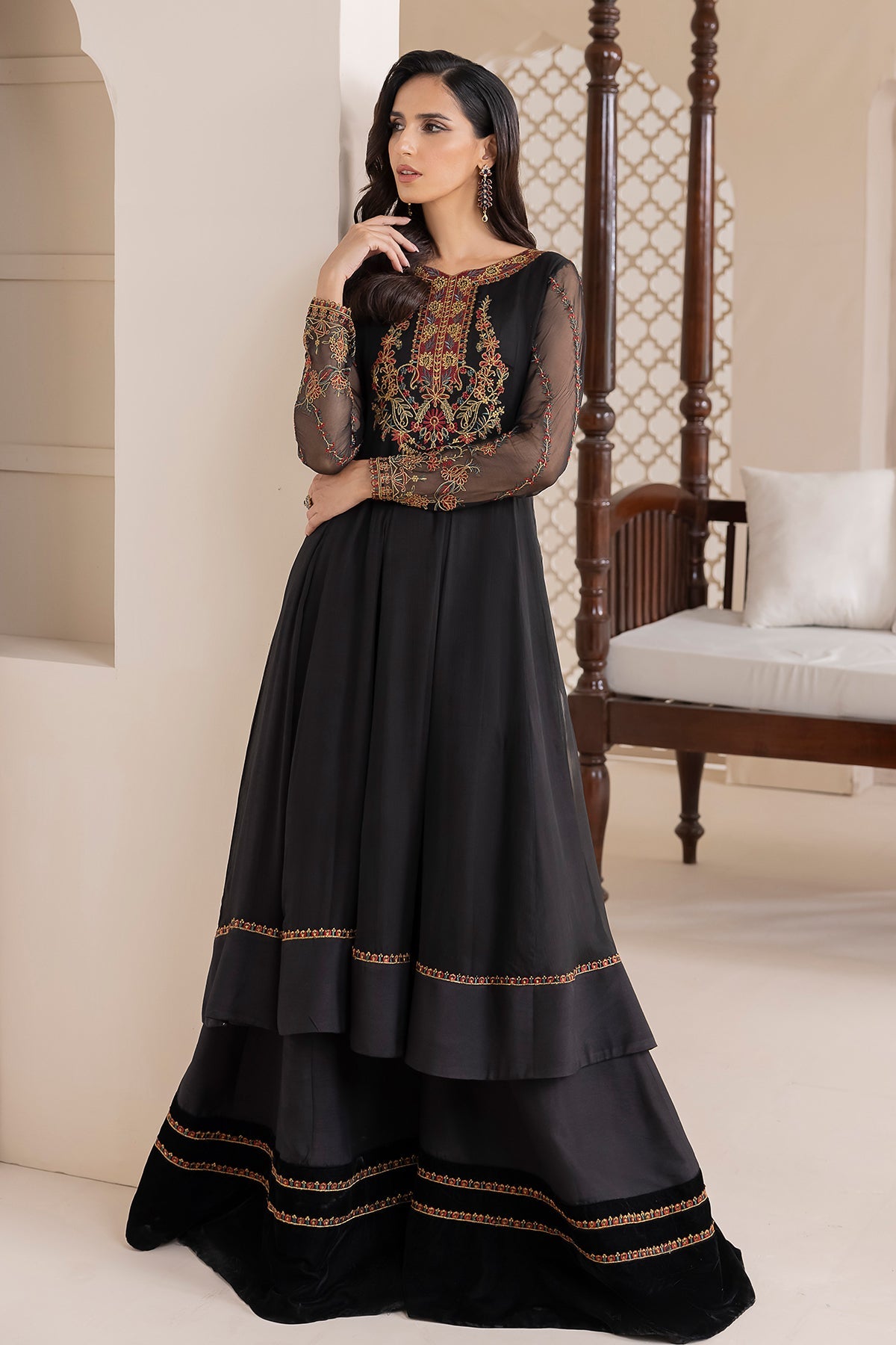 EMBROIDERED CHIFFON SF-417