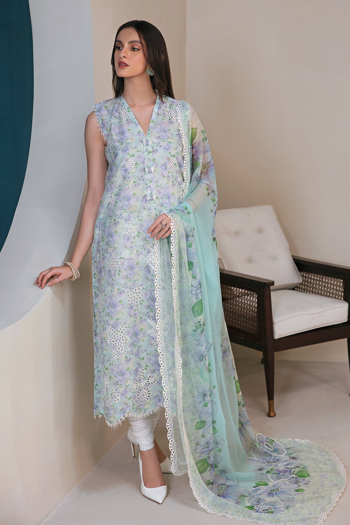 EMBROIDERED  LAWN UF-357