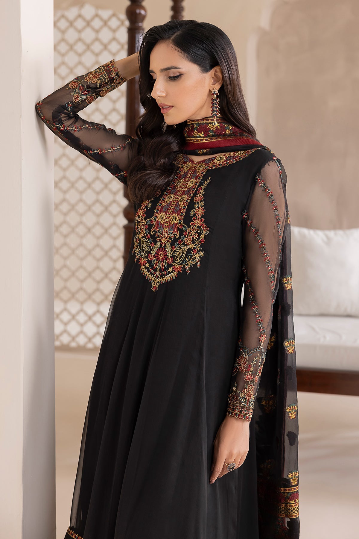 EMBROIDERED CHIFFON SF-417