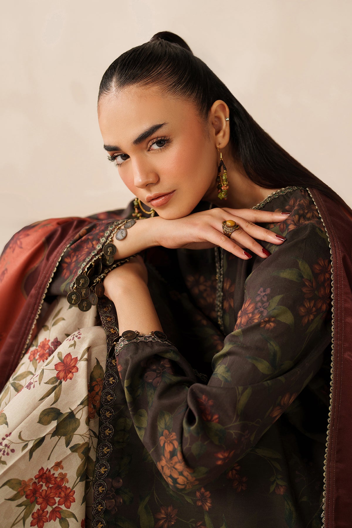 EMBROIDERED VISCOSE SILK UF-4279