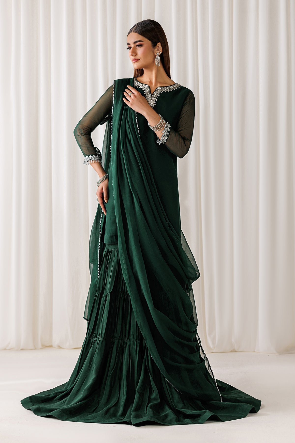 EMBROIDERED CHIFFON EN-1291