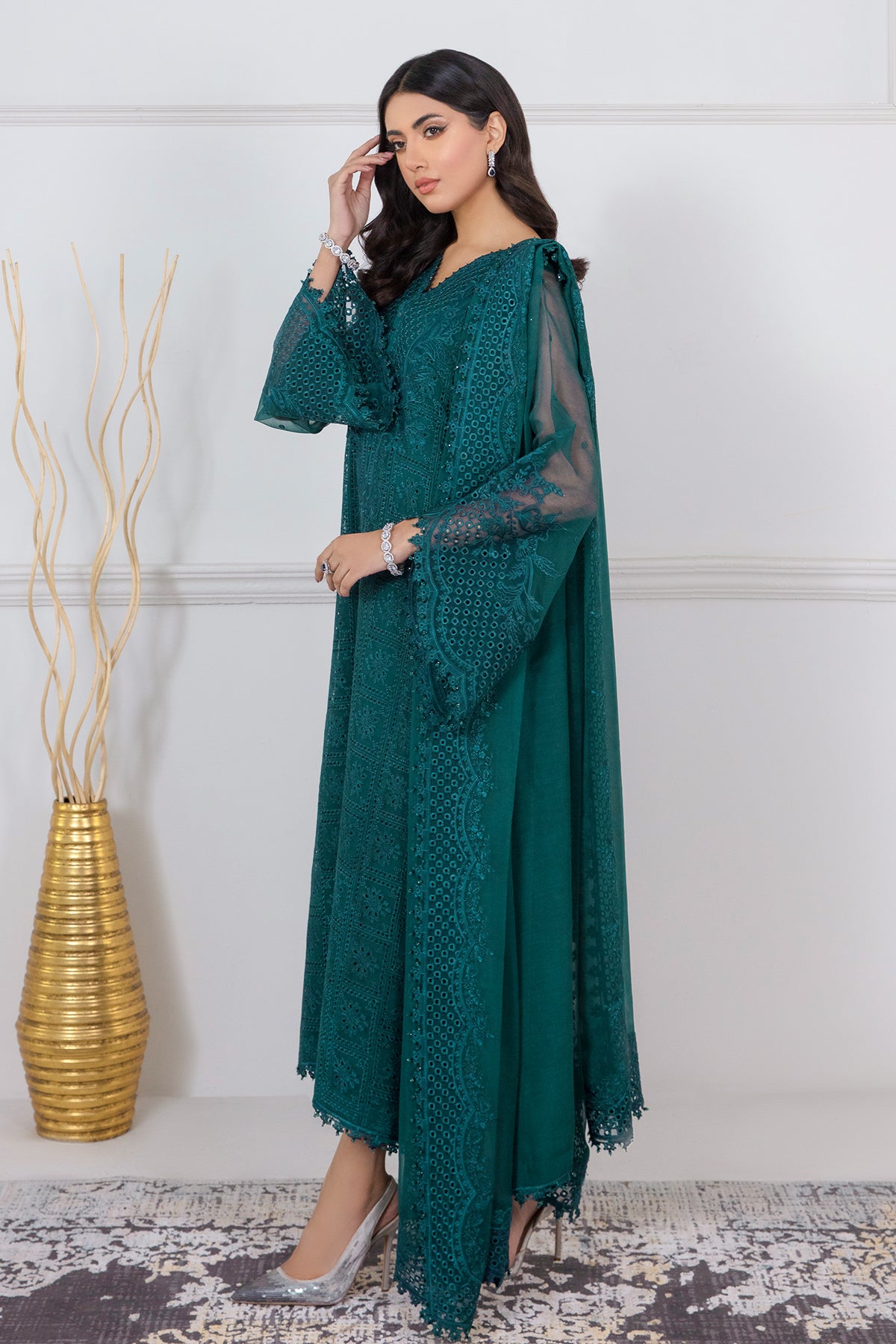 EMBROIDERED SCHIFFLI CHIFFON UF-338