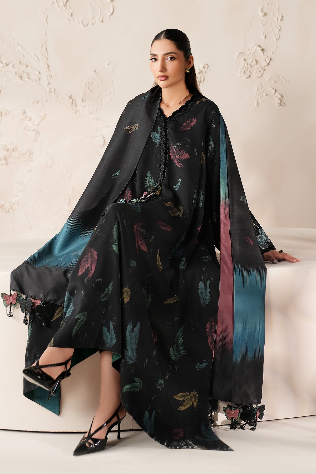 EMBROIDERED VISCOSE SILK UF-4308