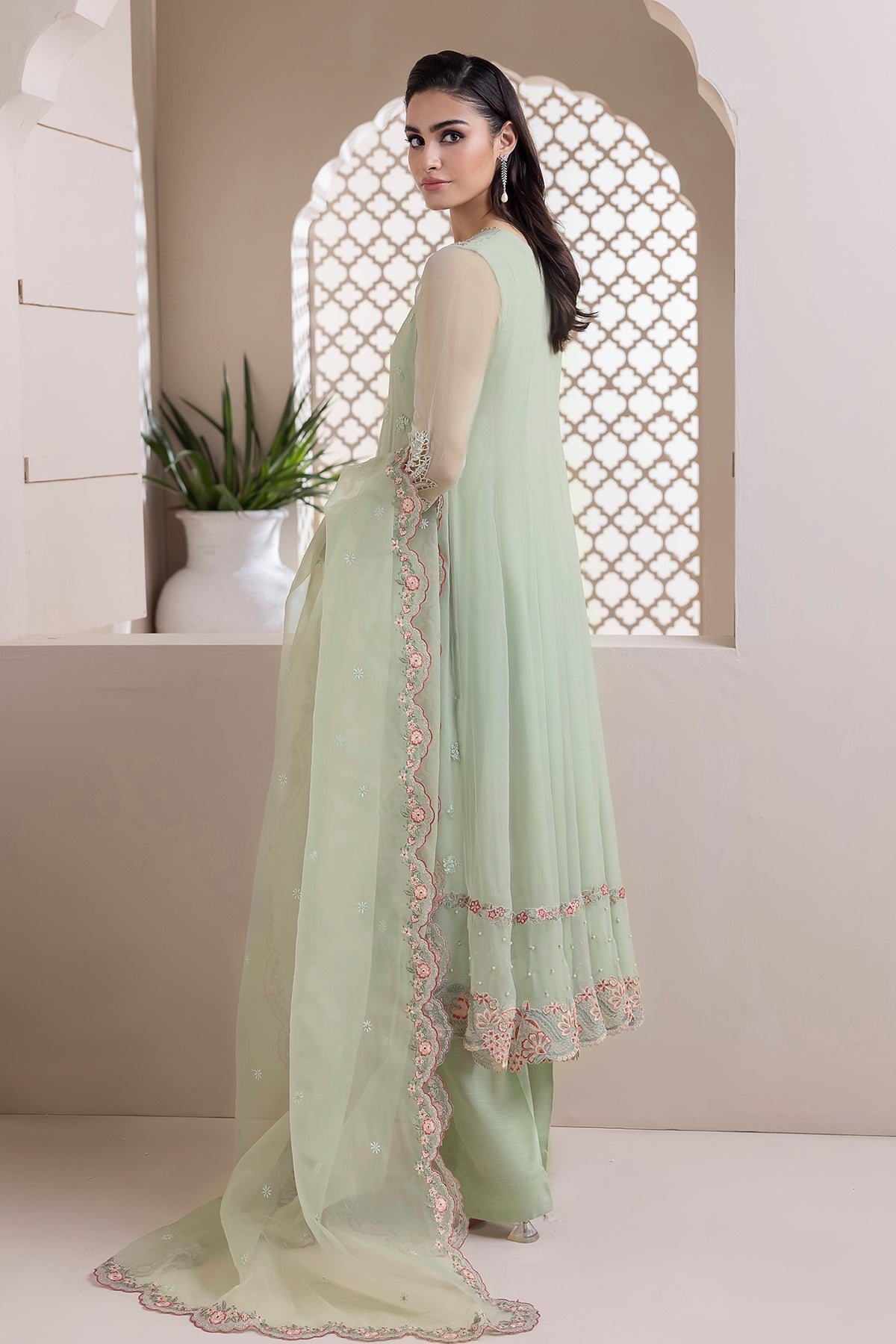 EMBROIDERED CHIFFON SF-418