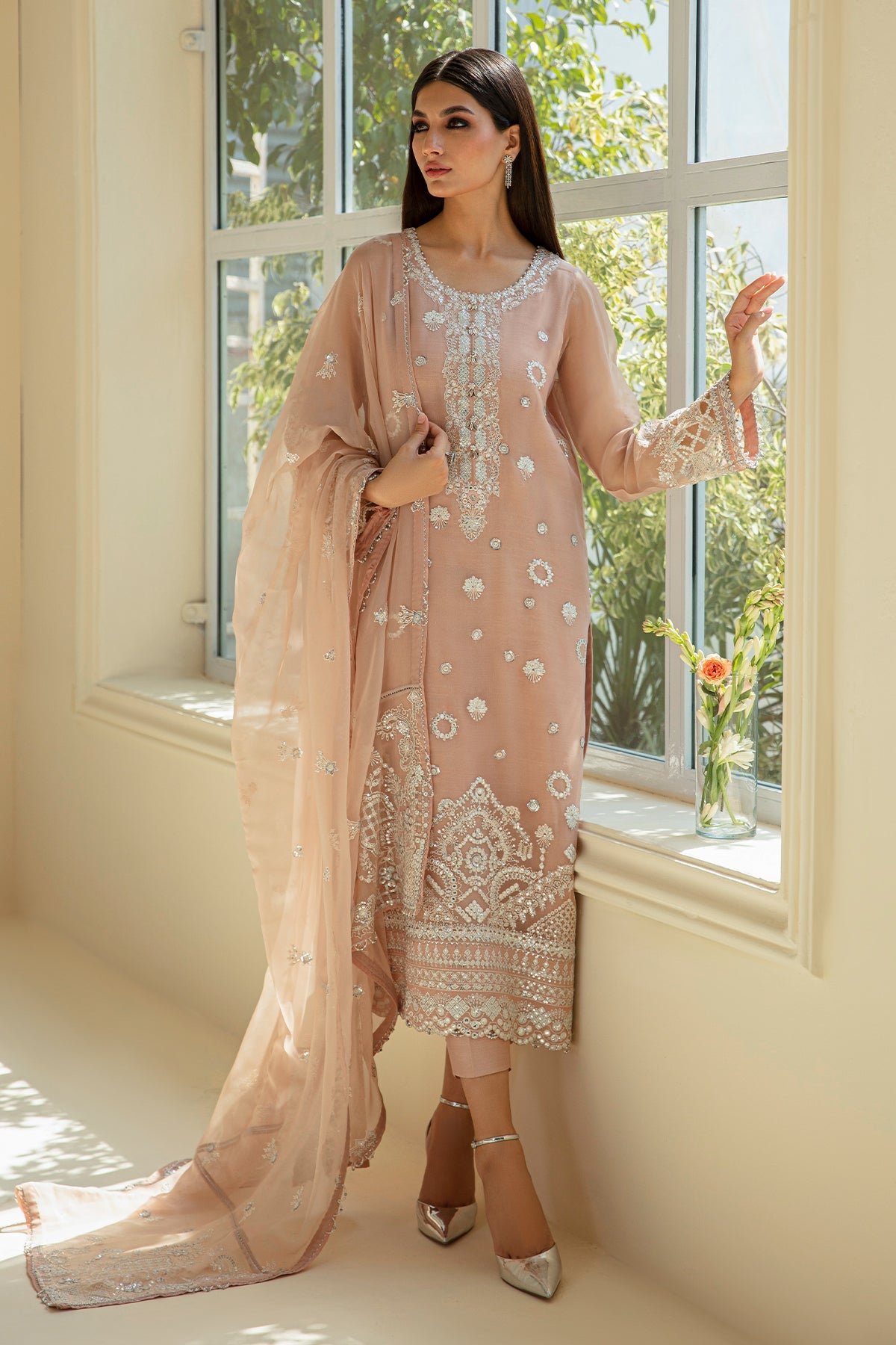 EMBROIDERED CHIFFON SF-389