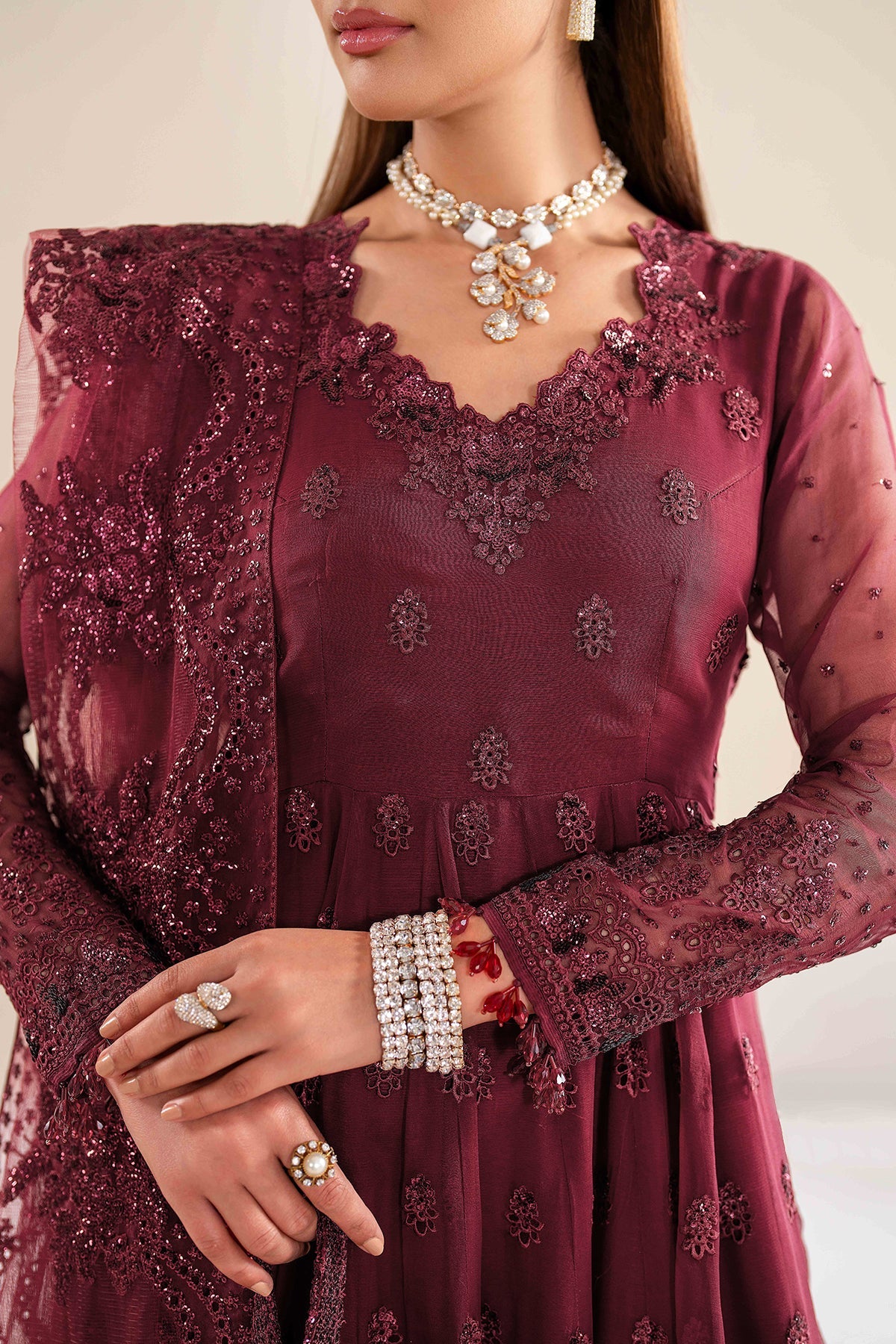 EMBROIDERED CHIFFON SF-618