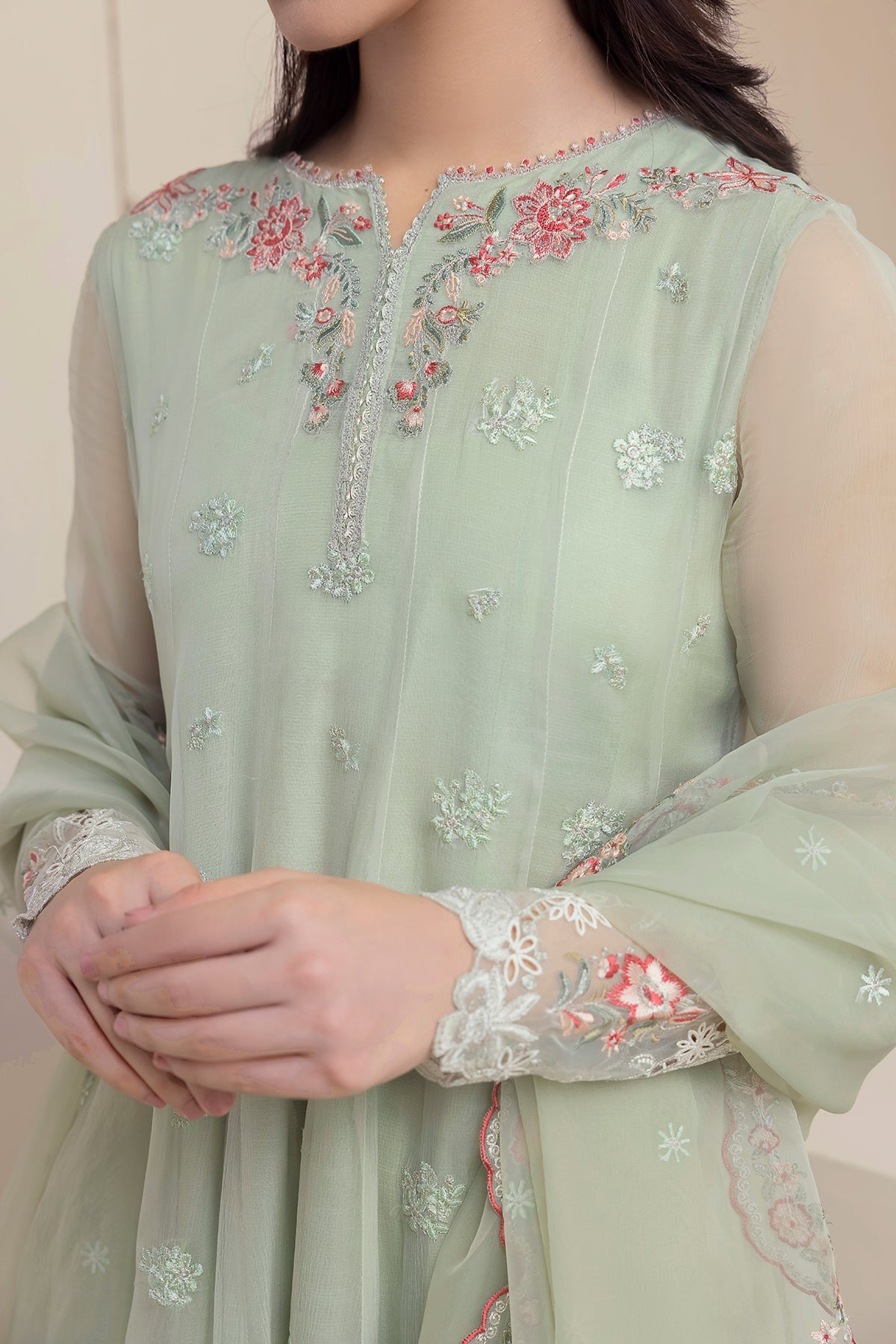 EMBROIDERED CHIFFON SF-418