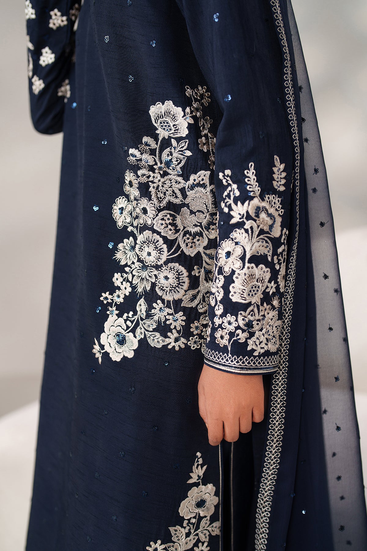 EMBROIDERED RAW SILK PR-1249