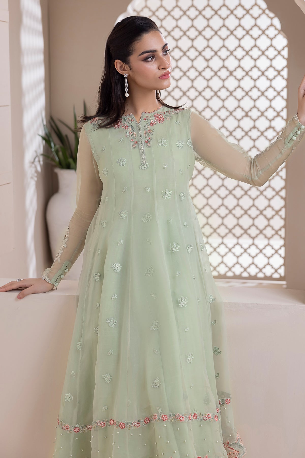 EMBROIDERED CHIFFON SF-418