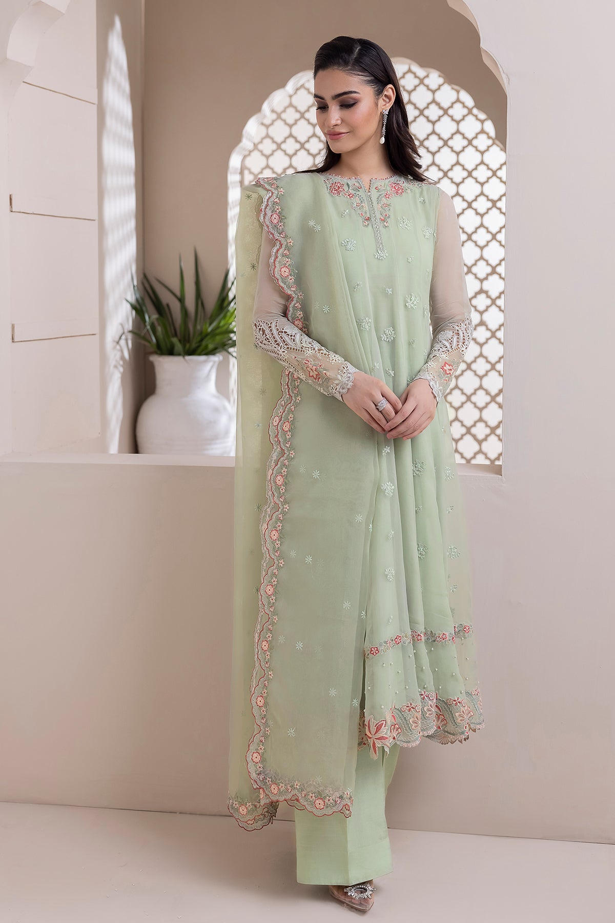 EMBROIDERED CHIFFON SF-418