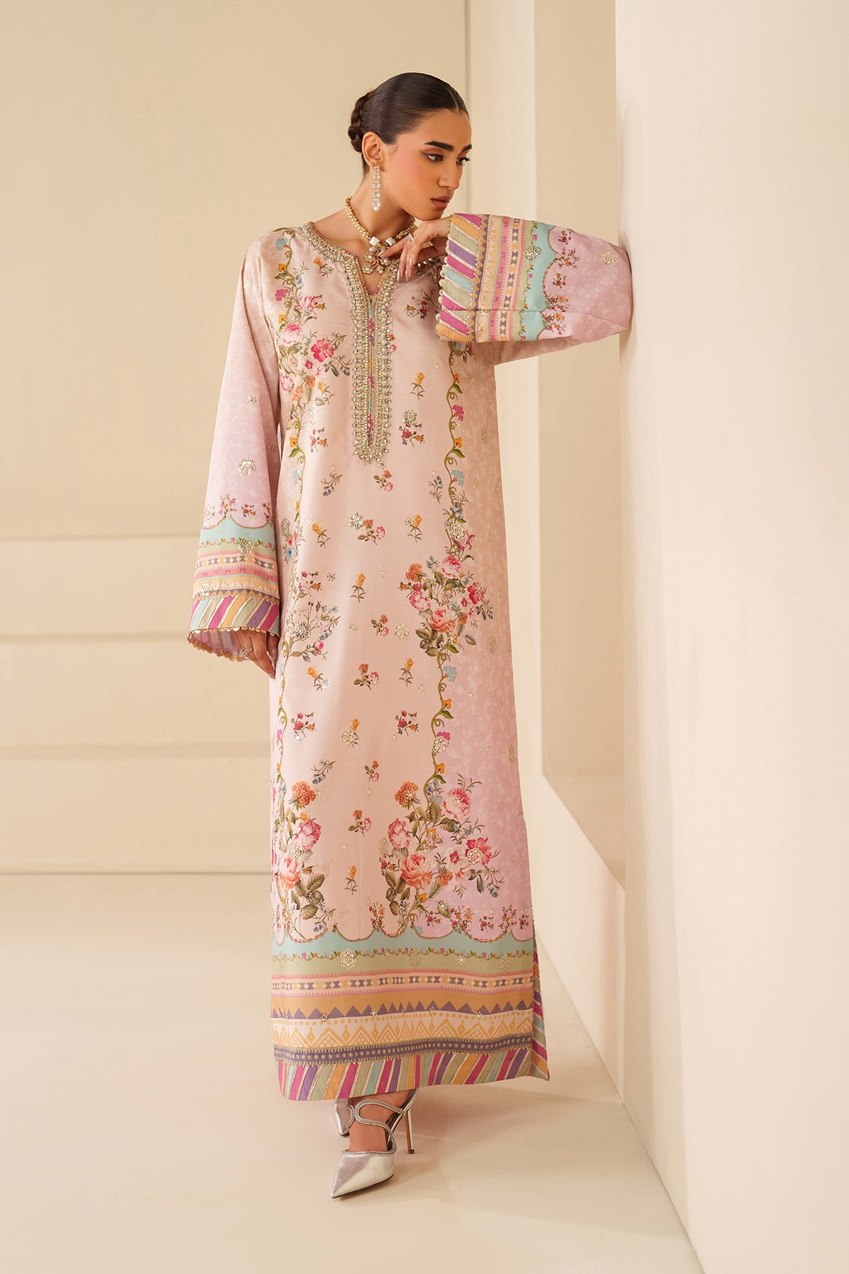 EMBROIDERED RAW SILK PR-1181