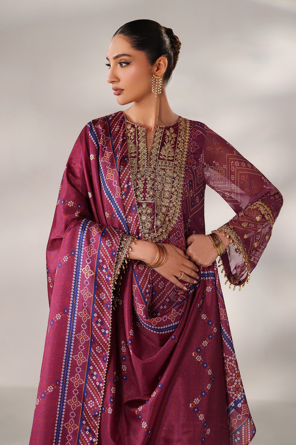 EMBROIDERED CHIFFON UF-4390
